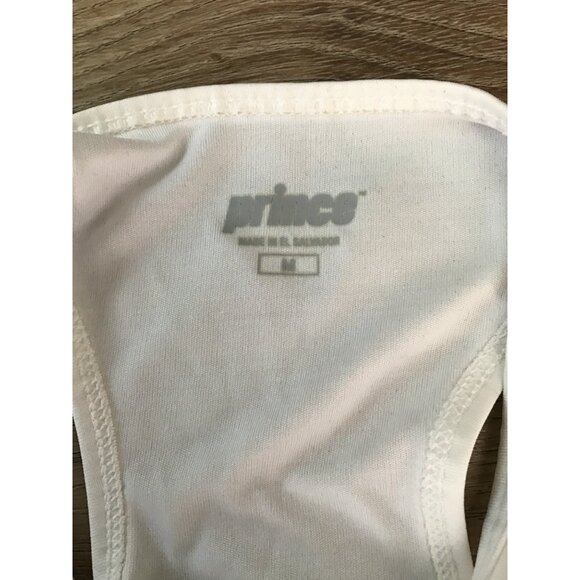 PRINCE- WOMEN'S WHITE GRAPHIC RACE BACK TANK TOP SIZE MEDIUM - Picture 3 of 7